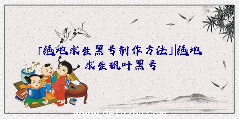 「绝地求生黑号制作方法」|绝地求生枫叶黑号